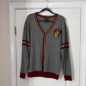 Harry Potter Gryffindor House Cardigan Gray Sweater - Unisex - Large